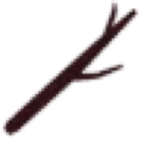 a close up of a purple stick with a hook on a white background .