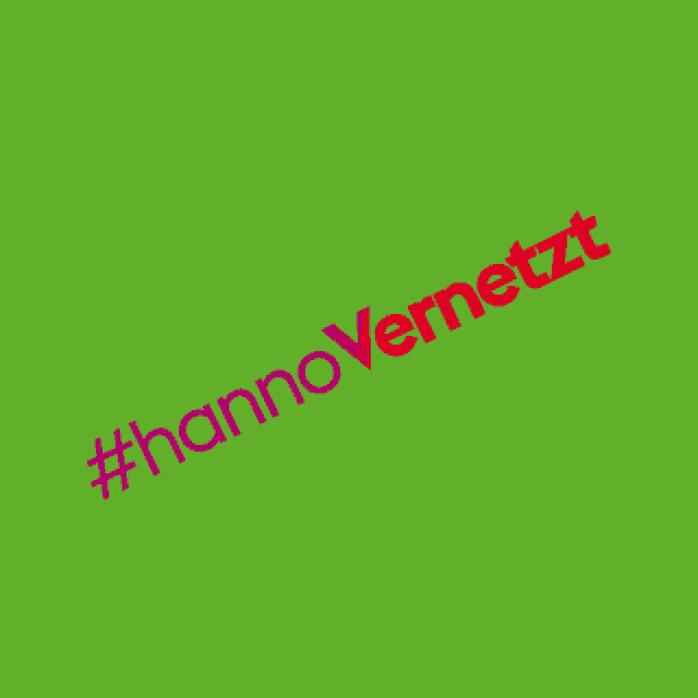 a green background with the words #hannovernetzt in pink