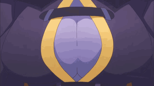 a close up of a person 's breasts with a yellow circle around them