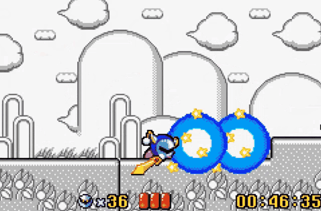 a video game with a time of 00:46:38 on it
