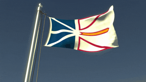 a blue white and red flag with a yellow stripe on the bottom