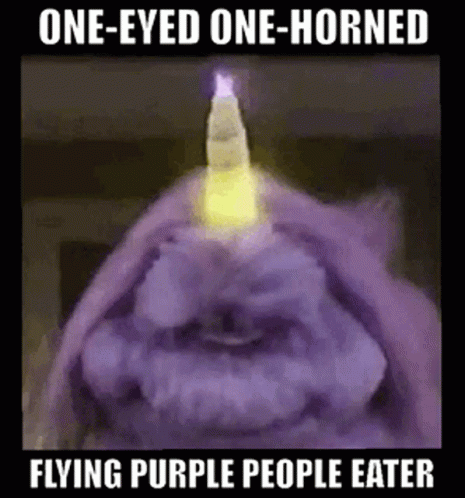 One Eyed One Horned Flying Purple People Eater GIF - One Eyed One Horned Flying Purple People Eater Sheb Wooley GIFs