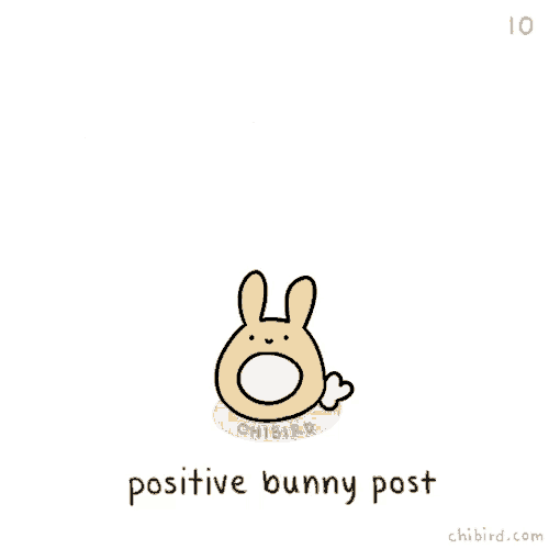 a cartoon of a bunny saying it 's not too late to be a little happy today you still have time to do something happy