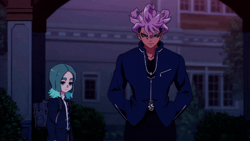 a man and a girl are standing next to each other
