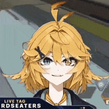 a girl with yellow hair is smiling in a live tag rdseaters game