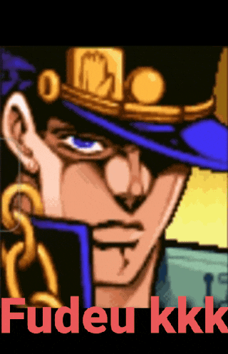 a pixelated image of a man with the words fudeu kkk written below him