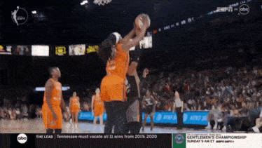 a basketball game is being played on espn