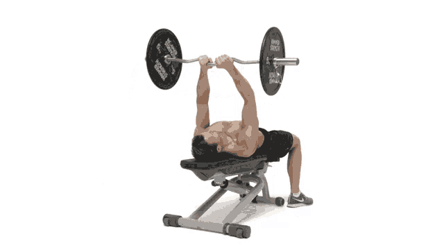 a man is lifting a barbell on a bench with plates that say master