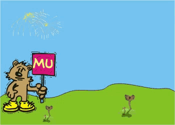 a cartoon of four bears holding up signs that say muchas and gracias