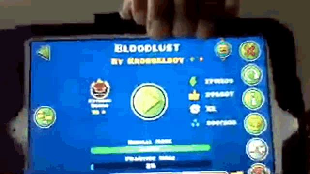 a person is playing a game called bloodlust on their tablet