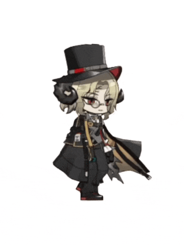 a cartoon character with a top hat and glasses