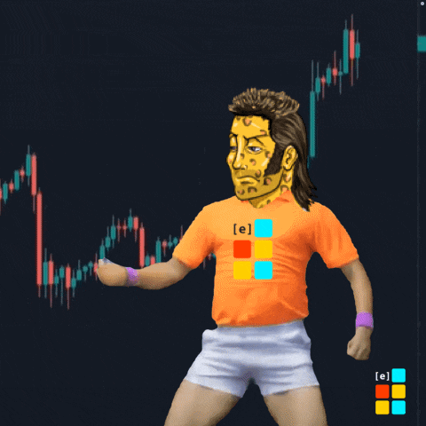 a man with a yellow face is standing in front of a chart