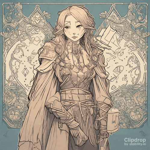 a drawing of a woman with clipdrop by stability.ai on the bottom right