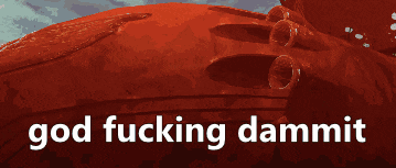 a red background with the words god fucking dammit written on it