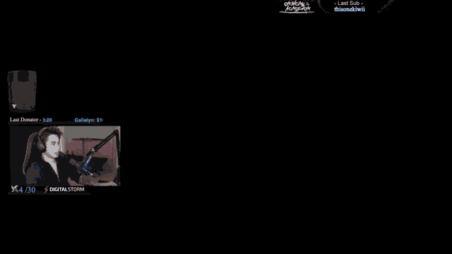 a screen shows a man talking into a microphone and the words no input signal