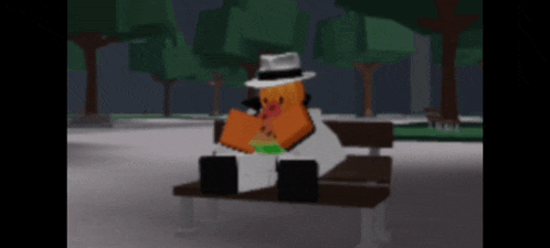 a man in a hat is sitting on a bench in a park eating a sandwich .