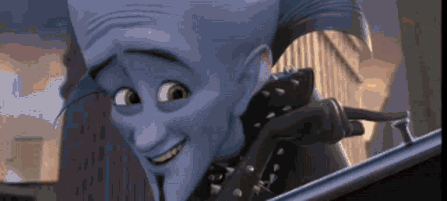 a cartoon character with a mohawk is smiling