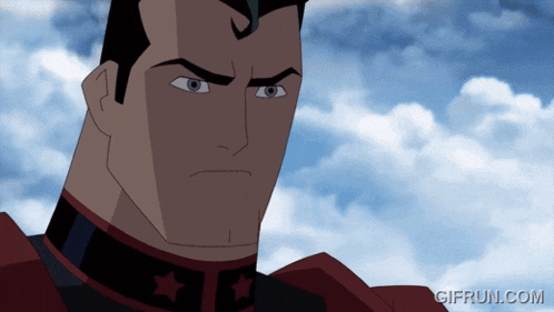 a cartoon of superman with a gifrun.com watermark on the bottom