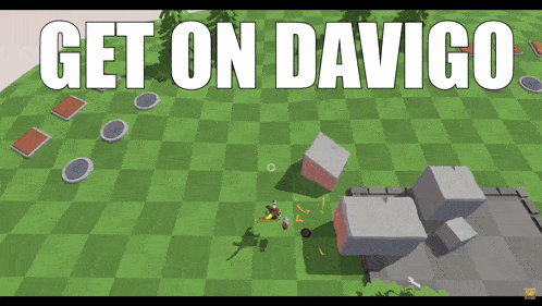 a video game with the words get on davigo on the bottom