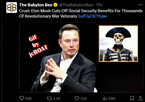 a tweet from the babylon bee with a picture of elon musk