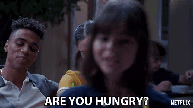 a netflix advertisement shows a girl saying are you hungry