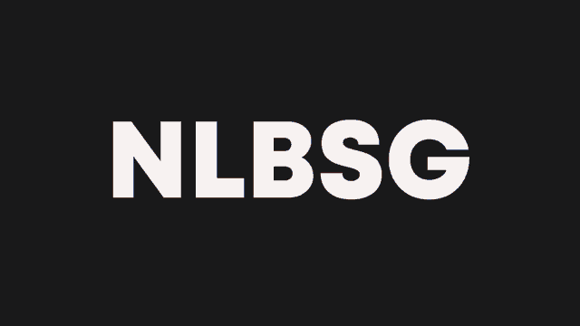 the word nlbsg is on a black background with a flag