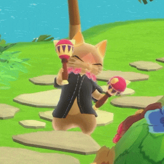 a cartoon cat playing a musical instrument in a game