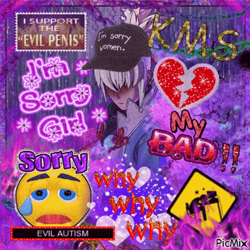 a collage of images with one that says " i support the " evil penis "