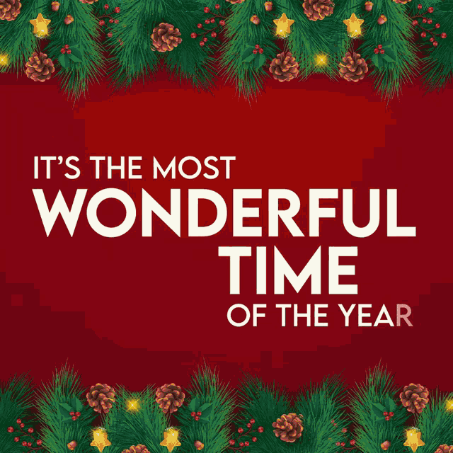 a red and white banner with the words christmas continues