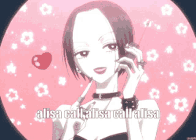 a picture of a girl with the words alisa call alisa call alisa below her