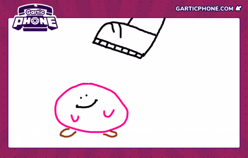 a drawing of a person with the words gartic phone written on the top