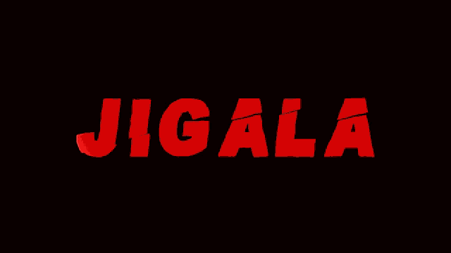 a black background with the word jigala in red