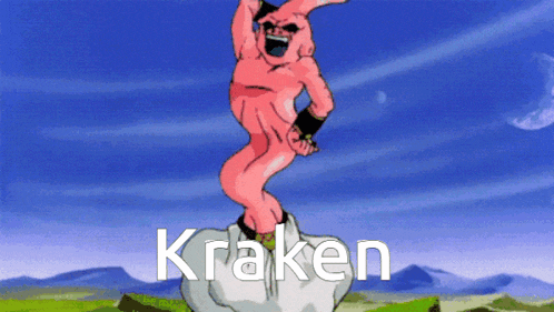 a picture of a cartoon character with the word kraken on it