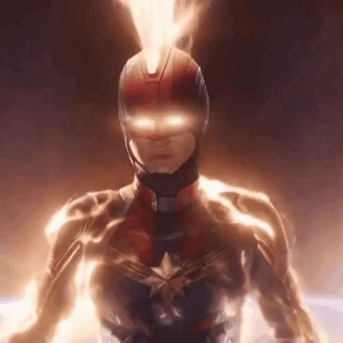 Captain Marvel Iconic GIF - Captain Marvel Iconic Powerpose GIFs