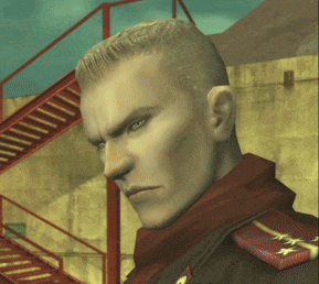 a close up of a man 's face with a red collar