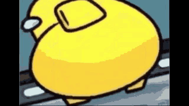 a close up of a yellow cartoon character wearing glasses and a mask .