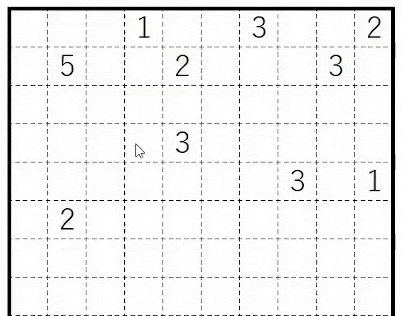 a black and white puzzle with green squares and numbers .