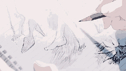 a person is drawing a picture of a shoe with a pencil .