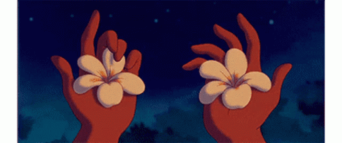 Lilo And Stitch Hold The Flower GIF - Lilo And Stitch Hold The Flower Flower GIFs