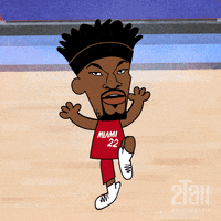a cartoon drawing of a miami basketball player