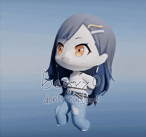 a 3d model of a girl with the words " do n't reupload " below it
