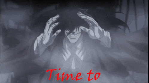 a picture of a man with the words time to behind him