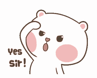 a cartoon bear is raising its hand in the air .