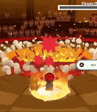 a video game is being played with a boss named bossh