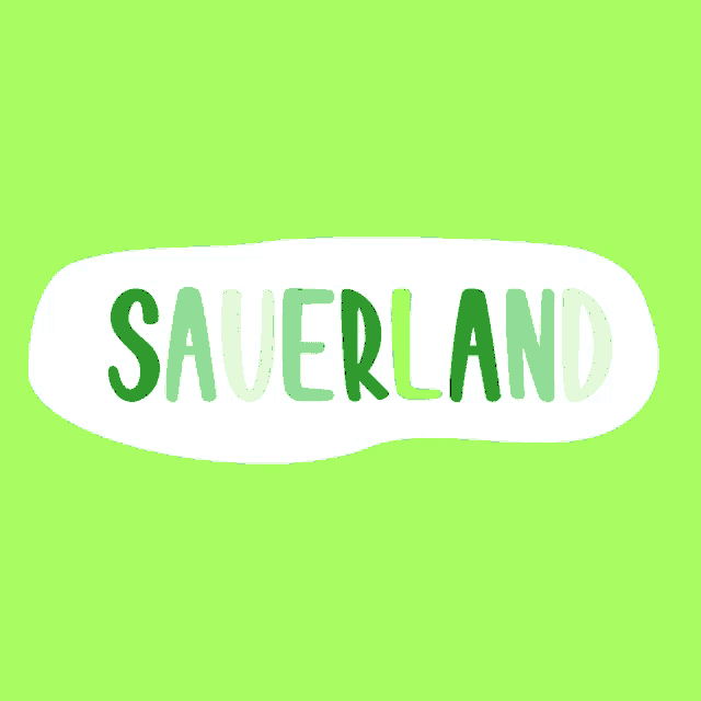 sauerland is written in green and blue on a white background