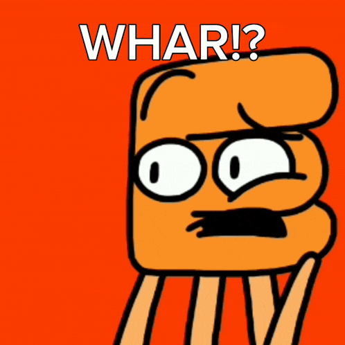 a cartoon character with a surprised look on his face and the words whar written below him