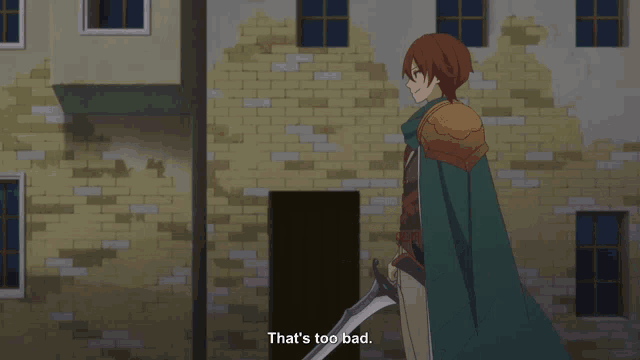 a man in a green cape is holding a sword