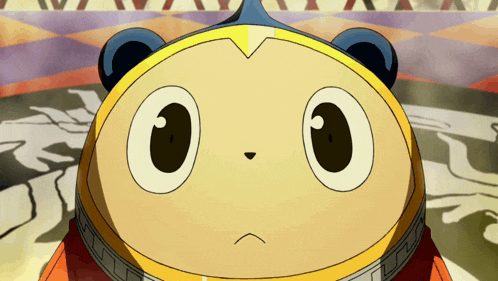 a close up of a cartoon character 's face with the number 0 on it