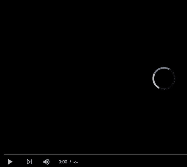 a black screen with a circle in the middle and a play button at the bottom