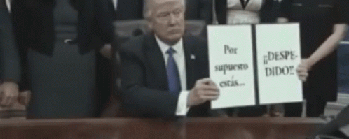 Trump Con Nueva Ley GIF - Trump Despedido Meme GIFs
